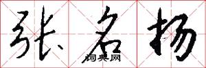 張名揚怎么寫好看