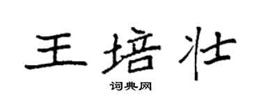 袁強王培壯楷書個性簽名怎么寫