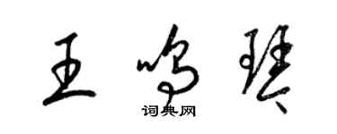 梁錦英王鳴琴草書個性簽名怎么寫