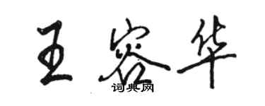 駱恆光王容華行書個性簽名怎么寫