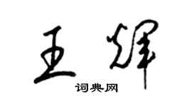 梁錦英王輝草書個性簽名怎么寫