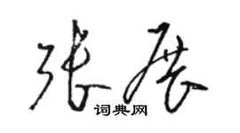 駱恆光張展草書個性簽名怎么寫