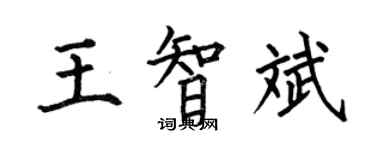 何伯昌王智斌楷書個性簽名怎么寫