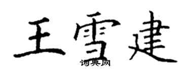 丁謙王雪建楷書個性簽名怎么寫