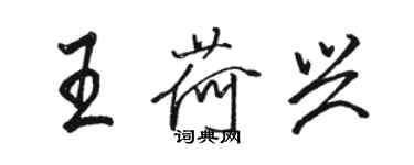 駱恆光王荷興行書個性簽名怎么寫