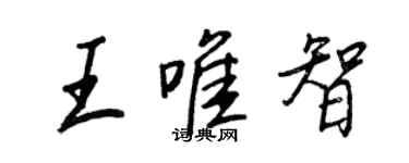 王正良王唯智行書個性簽名怎么寫