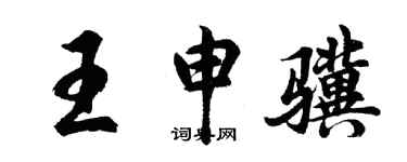 胡問遂王申驥行書個性簽名怎么寫