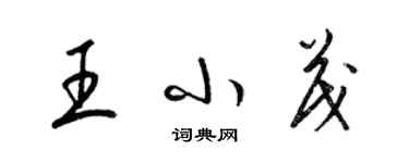 梁錦英王小茂草書個性簽名怎么寫