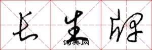 梁錦英長生牌草書怎么寫