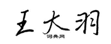 王正良王大羽行書個性簽名怎么寫