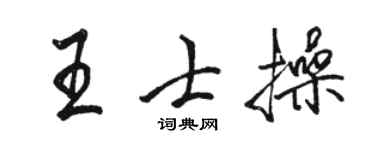 駱恆光王士操行書個性簽名怎么寫