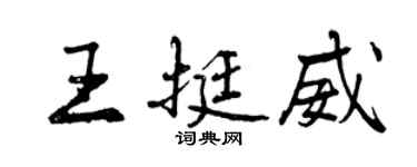 曾慶福王挺威行書個性簽名怎么寫