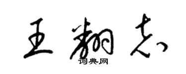 梁錦英王翻志草書個性簽名怎么寫