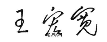 駱恆光王宏寬草書個性簽名怎么寫