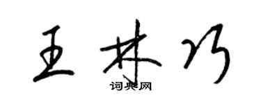 梁錦英王林巧草書個性簽名怎么寫