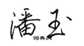 駱恆光潘玉行書個性簽名怎么寫