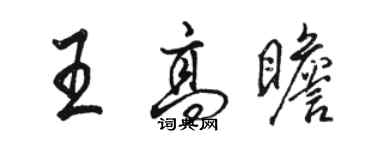 駱恆光王高瞻行書個性簽名怎么寫