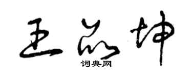 曾慶福王品坤草書個性簽名怎么寫