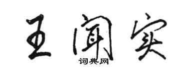 駱恆光王聞實行書個性簽名怎么寫