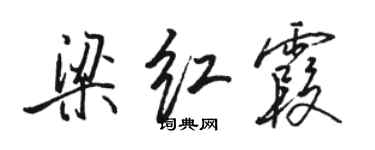 駱恆光梁紅霞行書個性簽名怎么寫