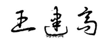 曾慶福王建高草書個性簽名怎么寫