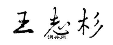 曾慶福王志杉行書個性簽名怎么寫