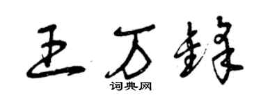 曾慶福王萬鋒草書個性簽名怎么寫