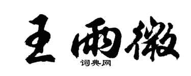 胡問遂王雨微行書個性簽名怎么寫