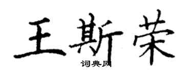 丁謙王斯榮楷書個性簽名怎么寫