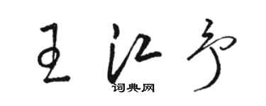 駱恆光王江予草書個性簽名怎么寫