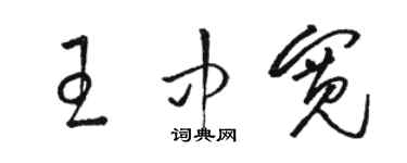 駱恆光王中寬草書個性簽名怎么寫