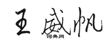 駱恆光王威帆行書個性簽名怎么寫