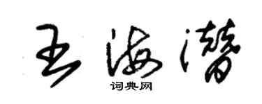 朱錫榮王海潛草書個性簽名怎么寫