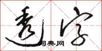 駱恆光透字草書怎么寫