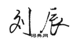 駱恆光劉辰行書個性簽名怎么寫