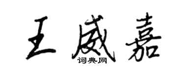 王正良王威嘉行書個性簽名怎么寫