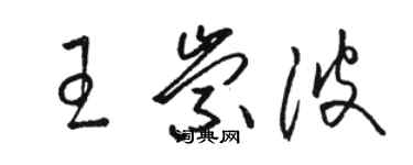 駱恆光王崇波草書個性簽名怎么寫