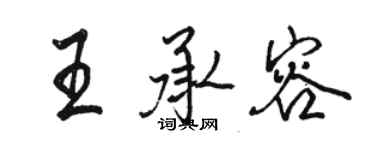 駱恆光王承容行書個性簽名怎么寫