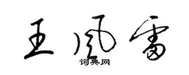 梁錦英王風雷草書個性簽名怎么寫