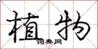 龐中華植物行書怎么寫