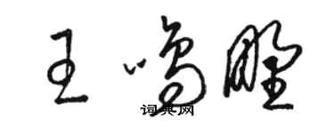 駱恆光王鳴野草書個性簽名怎么寫