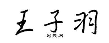 王正良王子羽行書個性簽名怎么寫