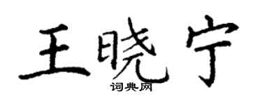 丁謙王曉寧楷書個性簽名怎么寫