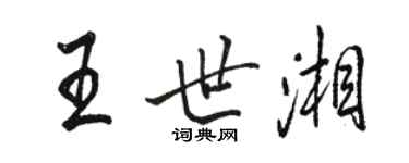 駱恆光王世湘行書個性簽名怎么寫
