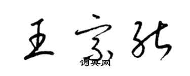 梁錦英王宗能草書個性簽名怎么寫