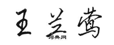 駱恆光王蘭鶯行書個性簽名怎么寫