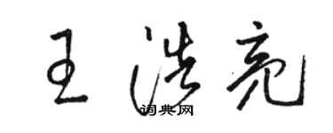 駱恆光王浩亮草書個性簽名怎么寫