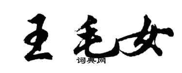 胡問遂王毛女行書個性簽名怎么寫