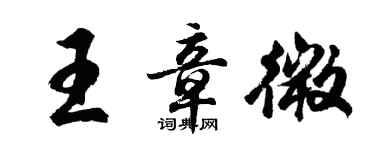 胡問遂王章微行書個性簽名怎么寫