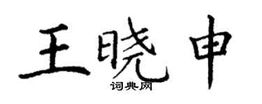 丁謙王曉申楷書個性簽名怎么寫